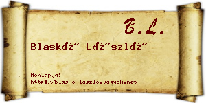 Blaskó László névjegykártya
