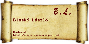 Blaskó László névjegykártya